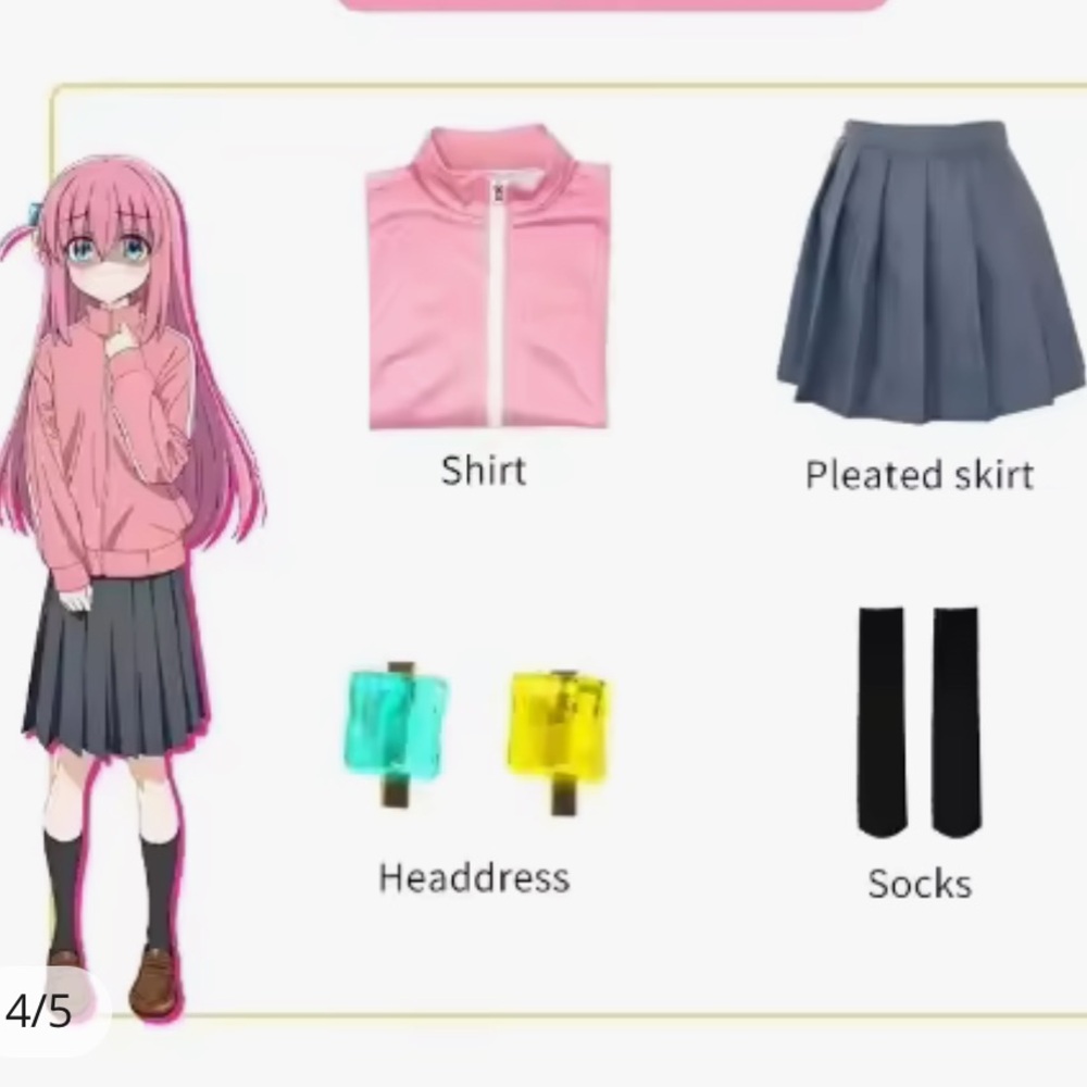 anime Bocchi costume size XS
